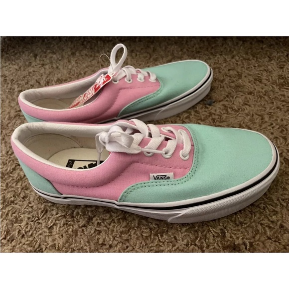NEW Vans Custom Old Skool Shoes Pink Mint Green Mens 5.5 Wms 7 - Picture 2 of 8